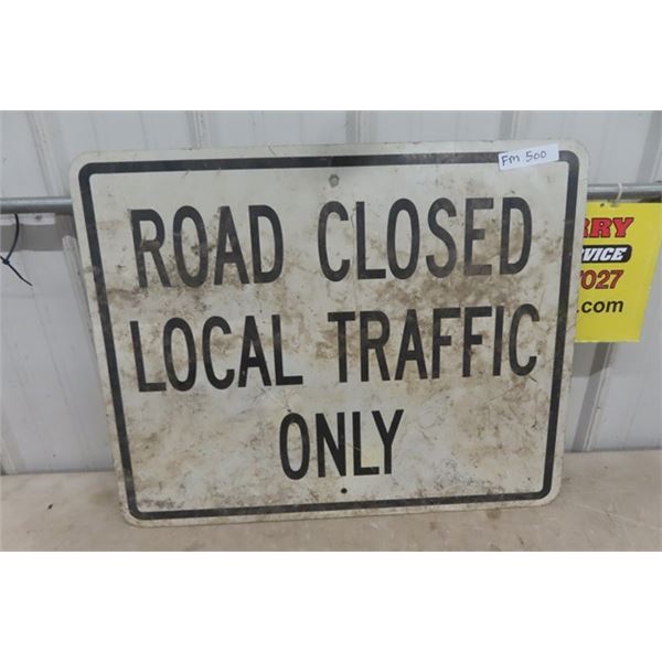 Metal Traffic Sign 'Road Closed' 24"×30"