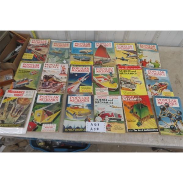 18 Popular Mechanics Magazines - 1950 - 1959