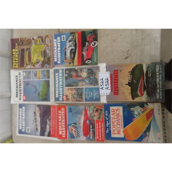 8 Issues Mechanix Illustrated + Others - 1940's + 50's