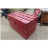 Image 2 : Painted Wooden Travel Trunk 17.5" x 20" x 32" 