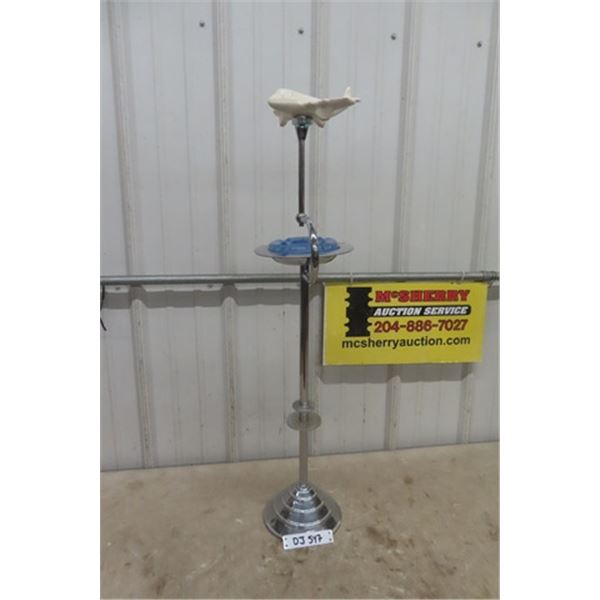 Chrome Airplane Ashtray Stand 36" Tall