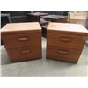 Image 1 : Pair of 2 Drawer Oak Night Tables 18"x 24" x 24" 