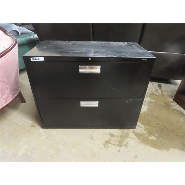 Metal 2 Drawer Lateral File Cabinet - NO Keys 19" x 28" x 36" 