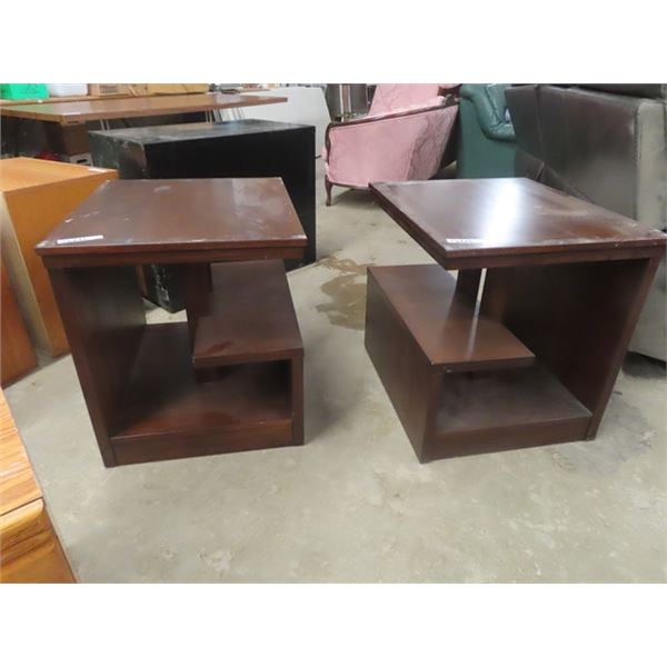 Funky Pair of End Table Cabinets 22.5" x 25" x 26.5" 