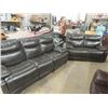 Image 1 : Leather 90" Brown Comfy Couch + 67" Love Seat - Both Seats on Love Seat Recline & 2 End Seats