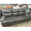 Image 2 : Leather 90" Brown Comfy Couch + 67" Love Seat - Both Seats on Love Seat Recline & 2 End Seats