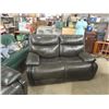 Image 3 : Leather 90" Brown Comfy Couch + 67" Love Seat - Both Seats on Love Seat Recline & 2 End Seats
