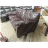 Image 3 : Brown Leather Look Couch 80" Wide