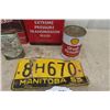 Image 4 : Oil Cans ; Shell, Texcao, Massey Ferguson, Gulf + License Plate