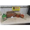 Image 1 : 
Nesbitts Crate, 7Up Jug, Pop Bottle ; Wishing Well, Zero + Riley's Toffee Tin