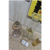 Image 6 : 2 Coal Oil Lamps - Both with Chimney, 1 Peanut Lamp + Oil 