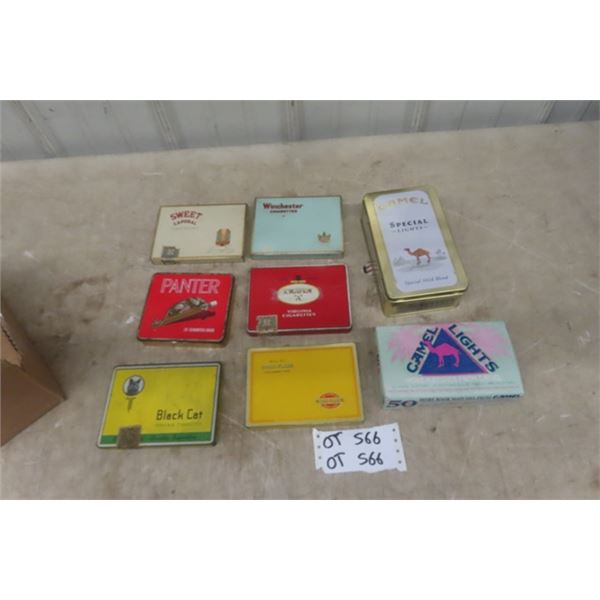 7 Cigarette Tins; Winchester, Craven, Sweet Caporal, Black Cat plus others + Camel Matches - Sealed