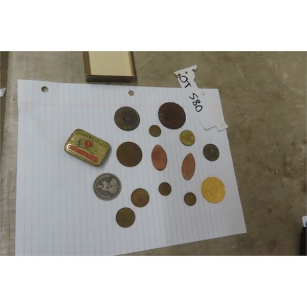 Tokens ; Smith Clinic, Terry Balken Chev Olds, Readers Digest, Empress Hotel, Homelight plus others 