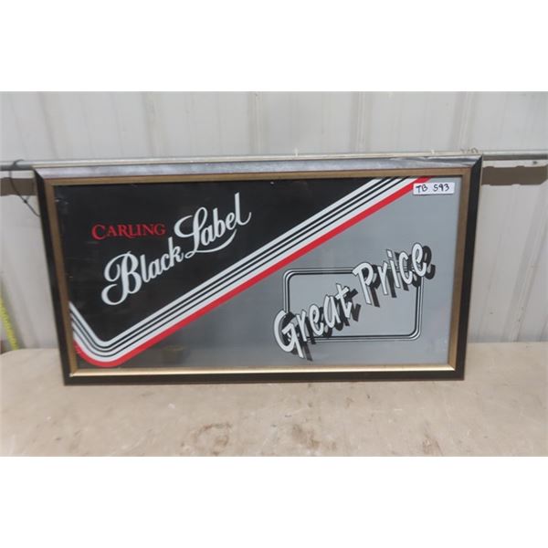 Framed Up Black Label Beer sign 21" x 39"