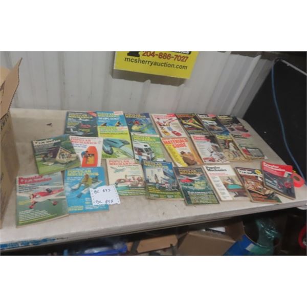 (23) 1970s Popular Mechanics Magazines + Box Full of 1980s + 90s