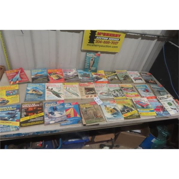 31 Popular Mechanics Magazines  1960's + 70s
