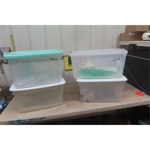 4 Storage Tubs All with Lids