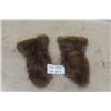 Image 1 : Home Made Beaver Fur Leather Mitts