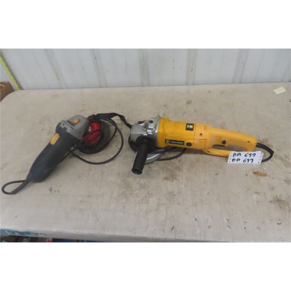 2 Power Angle Grinders - 1 with Wire Wheel