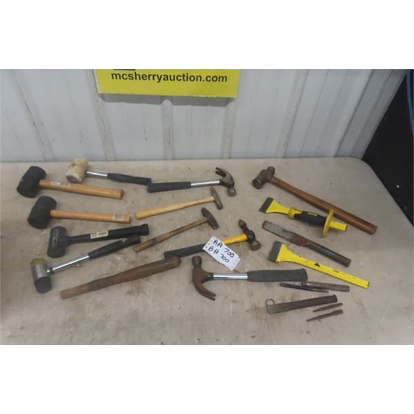 Hammers: Ballpin, Rubber Mallet, Chippers, Chisels,  Punches