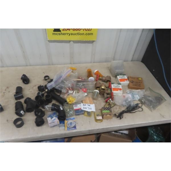 Plumbing Hardware: Brass Taps, Nails, PVC Fittings, Connectors, Screws Plus more