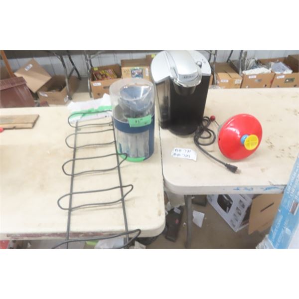 Keurig Coffee Machine, Coin Sorter, Child Top