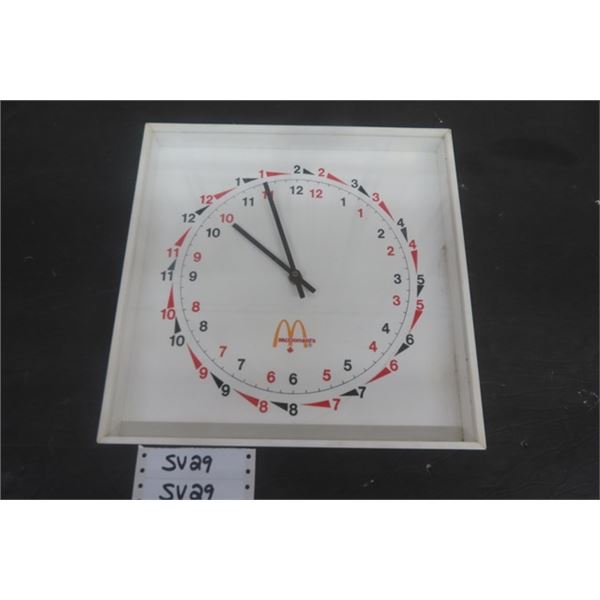 McDonald's Battery Operated Clock 12.5  x 12.5  - Used as Burger Timer