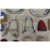 Image 5 : Lot of Assorted 50's Chevy Parts ; Headlight Bezels,  Tail Light Chrome, Filler Cap, Filter, Lenses,