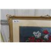 Image 2 : Framed Needle Point of Flowers + Vase