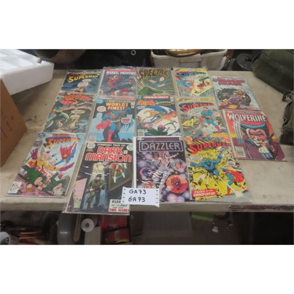 14 Assorted Comics ; Superman, Wolverine, Dazzler, Batman