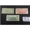 Image 5 : 1954 + 1973 $1.00 & 1974 $2.00 Canadian Paper Bills - Used 