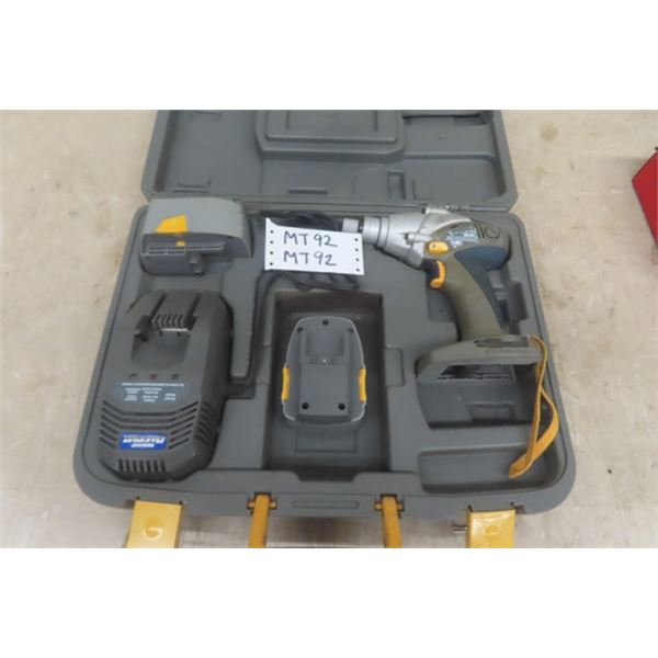 Mastercraft Maximum Cordless Impact GUn 14.4V with 2 Batteries, Charger, Case - Tested 