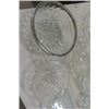 Image 3 : Lead Crystal Bowls, Serving Trays, Sugar + Cream Pair, Candle Holder
