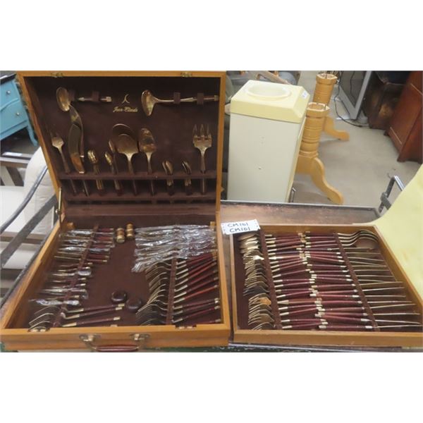 Jean Claude Copper Cutlery Set in Wooden Chest