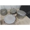 Image 4 : 9 Aluminum Military Camp Cookware Items with Handles