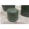 Image 7 : Lot of 6 Military Plastic  + Aluminum Canteens - Made in Canada ' Dew' 