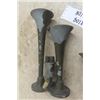 Image 2 : 2 Military Air Horns ; 9" + 11.5" Long 