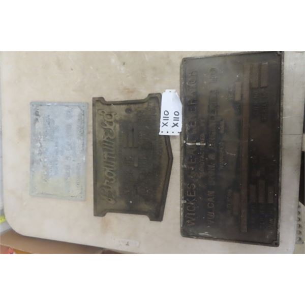 2 Brass Boiler Plates, 1 Aluminum Pressure Filter Plate - Largest is 16" x 18"