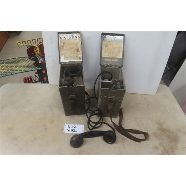Pair of Metal Box Phone Sets - Northern Electric
