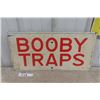 Image 1 : Steel ' Booby Trap' Sign 12" x 24"