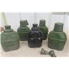 Image 2 : 5 Military Aluminum/ Plastic Canteens with Portable Thermos with Spigot