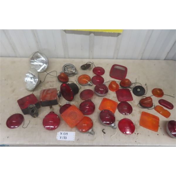 Assortment of Tail Lights, Lenses, Headlamps, Marker Lights