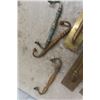 Image 3 : 5 Large Brass/ Copper Door Pulls 18" Long, 3 Extra Handles, 1 Cool Brass Door Pull with Etched Desig