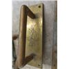 Image 4 : 5 Large Brass/ Copper Door Pulls 18" Long, 3 Extra Handles, 1 Cool Brass Door Pull with Etched Desig