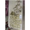 Image 1 : Assorted Brass Items ; Hooks, Post Ends, Surrounds ??