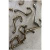 Image 7 : Assorted Brass Items ; Hooks, Post Ends, Surrounds ??