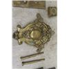 Image 6 : Assorted Brass / Copper Door Hardware, Plates, Knocker Base, Pad Lock