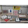 Image 1 : Assorted Signs ; (4) Exit, Westinghouse, Women's Bathroom, Mines, Trailer Multi Panel Warning Sign