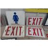 Image 2 : Assorted Signs ; (4) Exit, Westinghouse, Women's Bathroom, Mines, Trailer Multi Panel Warning Sign