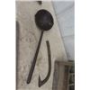 Image 2 : Cast Iron Ladle, Wooden Tool Box, Level, Plane, Machete, Horse Bridle